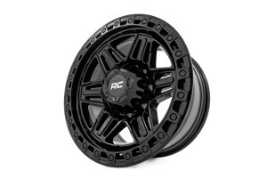 76 Series Wheel - Rough Country - Simulated Beadlock - Gloss Black